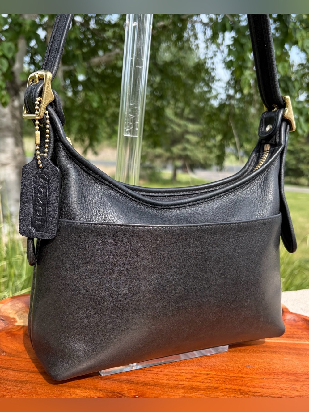 Vintage COACH Legacy Hobo Black Leather 9136 EUC